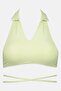 Women V-Neck Sleeveless Solid Crip Top, Green - 2