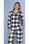 Women's Winter Thick Woven Plaid Pajama Set – Buttoned Long Sleeve Comfortable Home Wear 09-277 - 3