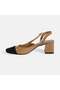 Women's Brown Leather Heeled Classic Shoes - 3