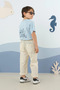 Raglan Sleeve Printed T-Shirt Baby Blue - 3