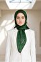 Twill Silk Monogram Patterned 100% Emerald Green Hand Sewing 90X90 Scarf Sewing Shape - 3