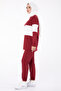 Long Sleeve Garnished Dress Set - 13125-Bordo - 4