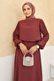 Pleated Skirt Tunic Set with Sleeves - Dried Rose - 3