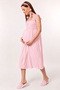 Cotton Comfortable Cut Maternity Nightgown with Breastfeeding Feature Effortt - Pink - 4