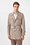 Beige slim straight coat - 2