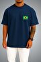 Oversize Brazil Flag Pocket Printed Unisex T-Shirt