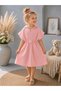 Pink Girls' Muslin Pareo Poncho Dress Towel 100% Cotton Hooded Beach Sea Pool Summer Wear (2-4 / 4-6) Age - 8