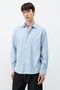 Oversize Shirt with Stitching Detail Baby Blue - 3