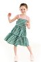Heidi Plaid Patterned Girl's Dress with Ruffled Skirt and Bow - 3