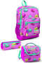 Kids Light Pink Water Green Macaron Patterned 3-Piece School Bag Set SET0123462