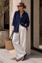 Oversize Linen Textured 100% Cotton Single Pocket Loose Shirt KGT-KU3435 - 2
