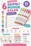 Patterned Cylinder Seal Pen 6 Patterned Shaped Figure Drawing Pen, Gift Sweetness Pens