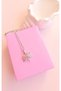 Silver Color Steel Pink Zircon Stone Lotus Pendant - Waterproof Lotus Model Gift Necklace - 2