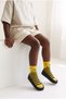 Children's Moccasin Socks Booties Slippers – Non-Slip Home & Kindergarten Shoes Yellow - 2