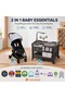 حزمة EZ Rest Playard Twinkle Little Forest مع عربة أطفال قابلة للطي ثلاثية الأقسام بلون الحصى 2 في 1