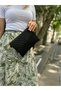 Women's Black Colored Satin Fabric Adjustable Crossbody and Hand Strap Portfolio, Clutch Bag - 2