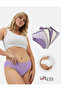 Women's Cotton Slip Briefs, Printed, High-Waist Underwear - 5-Pack - Lilac