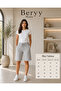 2 Pieces (Shorts) Black Gray Women's Oversize Fit Shorts Bermuda Comfortable Fit Anti-Sweat (Knee-Length Shorts) - 4
