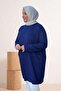 68052 Plus Size Ribbed Modal Tunic from Own Fabric - Indigo - 2