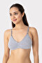 Women's Gray Cotton Underwire-Free Nursing Bra - 4