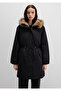 Faux Fur Detailed Black Parka Loose Fit / Relaxed Fit 1110786-900 - 5