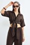 Striped Jacquard Tie Crop Shirt - 2