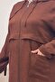 53006 Large Size Cap with Snap Button Detail - Brown - 2