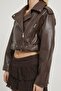 Faux Leather Biker Coat - 4