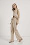 Pile Detail Buttoned Linen Blend Trousers - 2