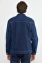 Zippered Pocket Judge Collar Denim Jacket - 8