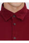 Red Striped Regular Fit Long Woven Velvet Casual 100% Cotton Shirt - 5