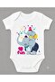 Organic 100% Cotton Father Son Elephant Printed Short Sleeve Baby Snap-On Bodysuit Bodysuit Jumpsuit 5447