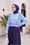 Robadan Ruffled Waist Gathered Ayrobin Blouse - Baby Blue