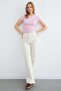 Basic Crew Neck Piped Crop T-Shirt - 6