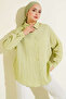 Women's Striped Oversize Shirt 1346 - E.Green