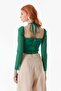 Gathered Front Crop Blouse with Tie Collar - 8