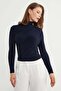 Draped Turtleneck Blouse - 4