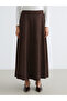 Original Elastic Waist Suede Look Skirt - 2
