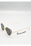 Unisex Round Sunglasses Gold Color Frame Smoked Glass Uv Protection Laminated C1