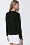 Bdart Women's Long Sleeve Crew Neck Top with Tie Detail - 3