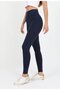 Women's High Waist Slimming Navy Blue Leggings - H6157 - 2