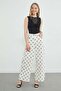 Polka Dot Patterned Zippered Palazzo Jeans - 4