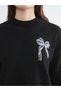 Trendlucky Women's Knitwear Sweater with Oval Collar and Bow Embroidery - 3