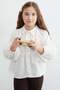 Balloon Sleeve Muslin Fabric Girls' Shirt - 3