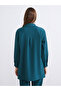 Lcw modest petrol textured Oversized women's shirt tunic - 6