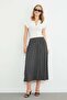 Polka Dot Modal Skirt with Elastic Waist - 6
