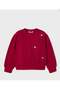 Girl's Floral Embossed Sweater 2-10 Years Red