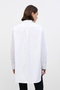 Comfortable Fit, High Collar, Long Back White Shirt - 4