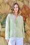 Buttoned Loose Shirt with Tie Front