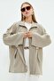 Zippered Belted High Collar Trench Coat - 3